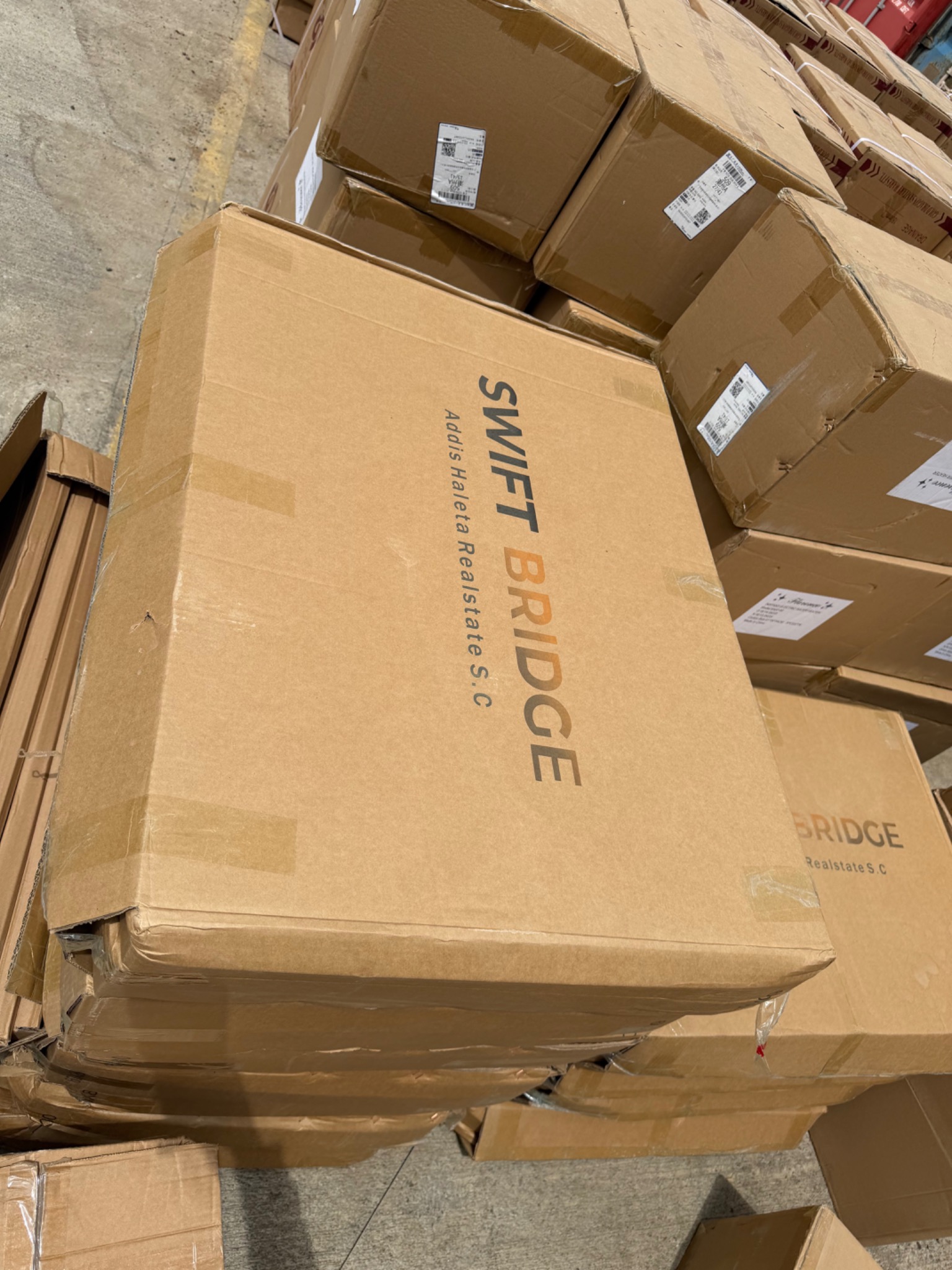 Swift Bridge branded cartons