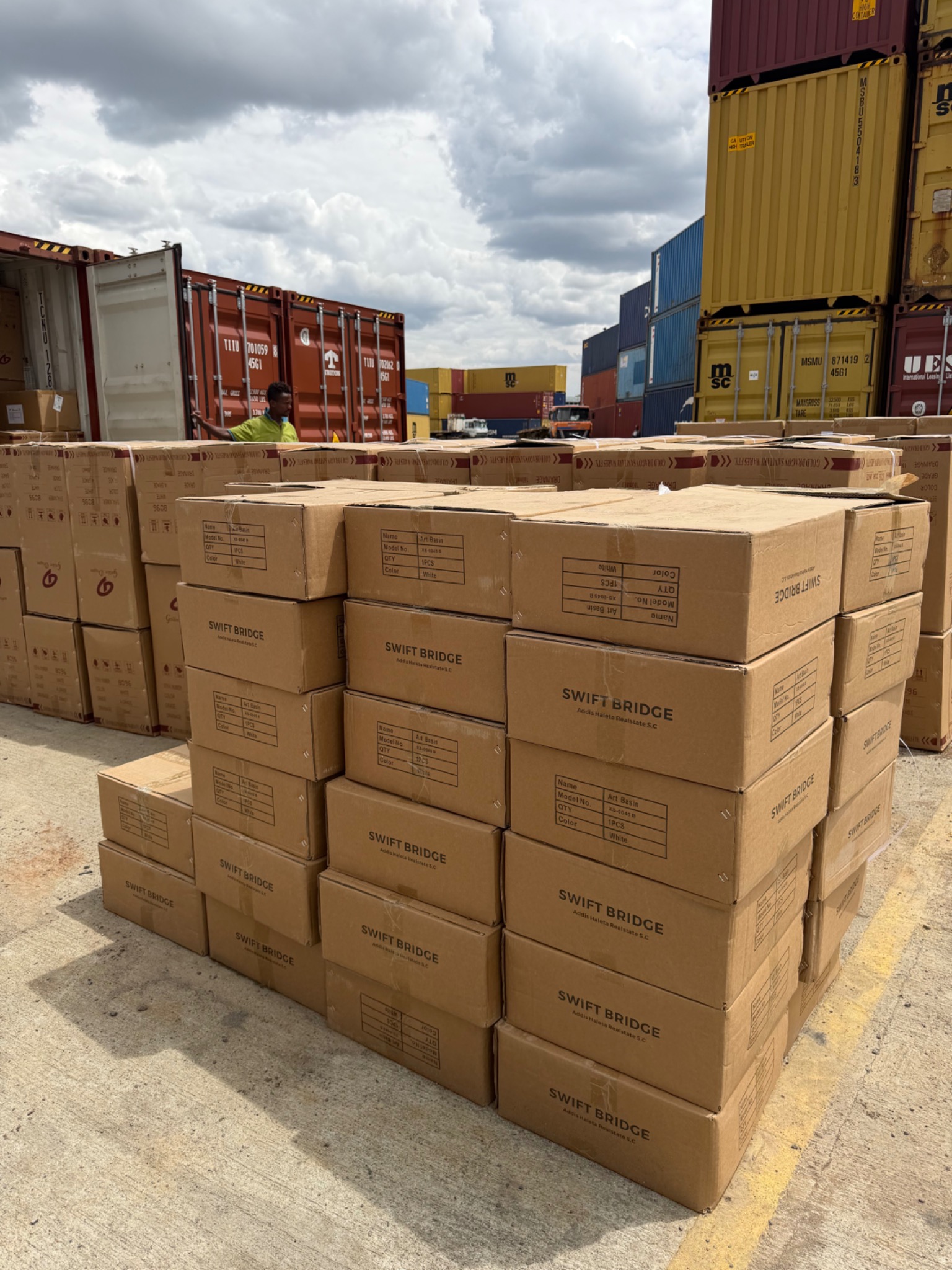 Swift Bridge shipment boxes